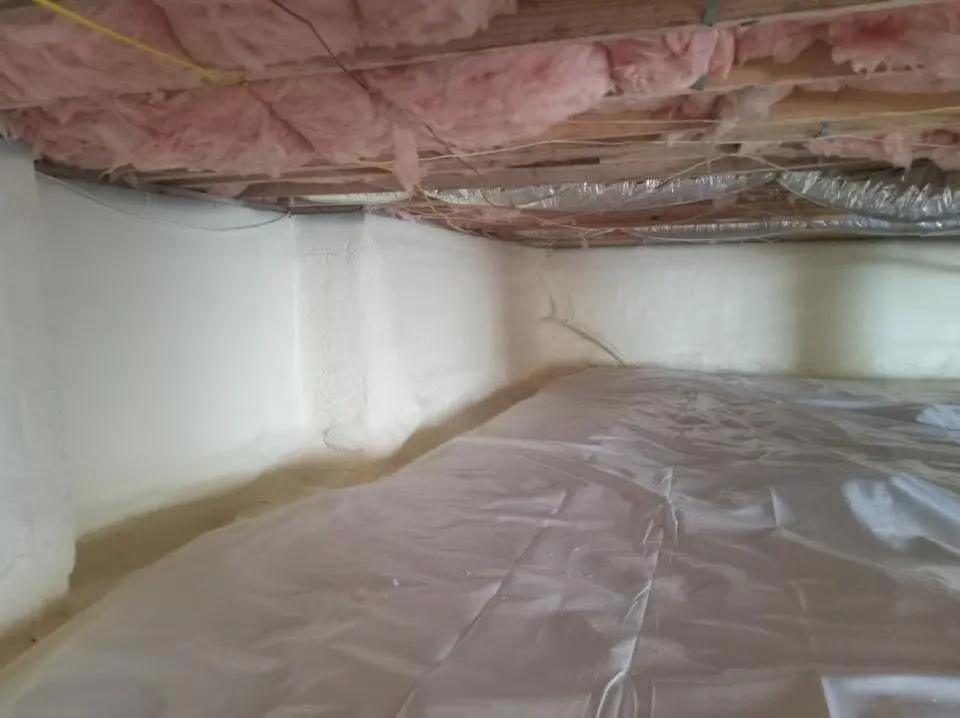 Crawl space encapsulation with closed-cell spray foam for Storm Damage Roof Repair in San Buenaventura (Ventura)